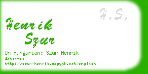 henrik szur business card